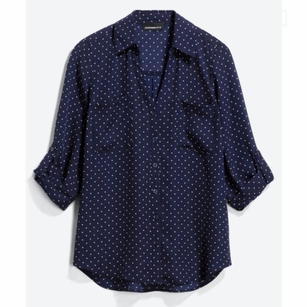 Blue Polka-dot Blouse